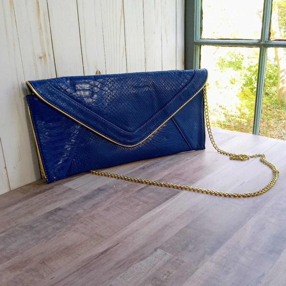 Steve Madden Envelope Snake Clutch Bag Purse Handbag